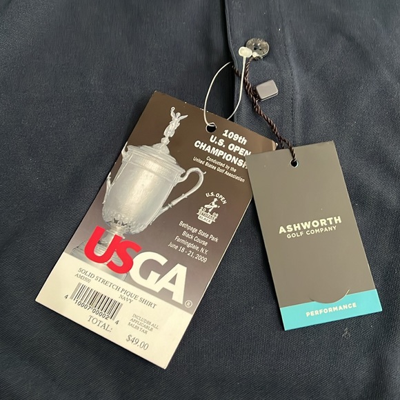 Brand New Ashworth 109th US Open Bethpage Black navy polo USGA (Embroidered logo - Picture 3 of 11